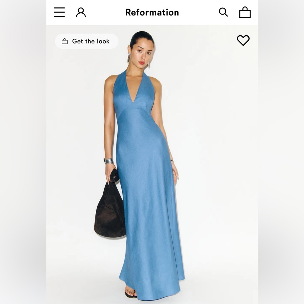 Reformation Delilah Linen Dress (US Women’s 6) in Parisian Blue